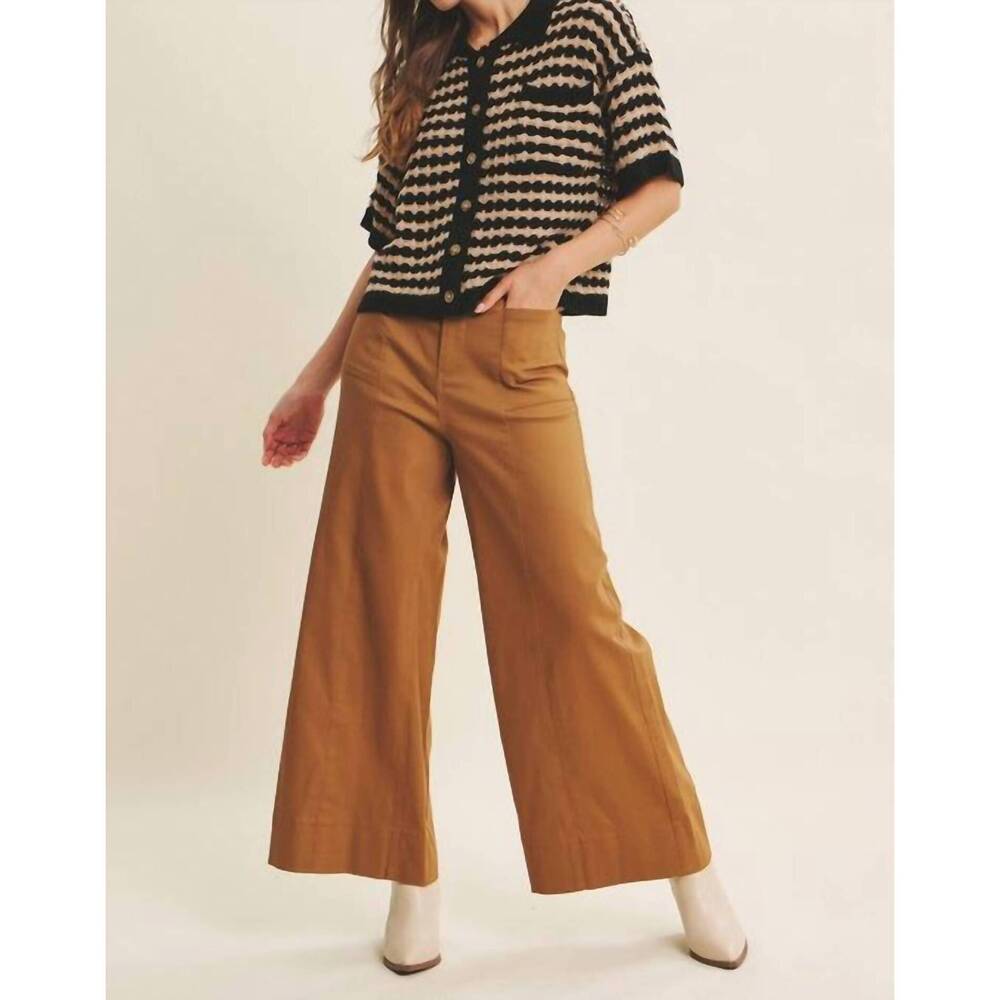 NEW IN FEBRUARY melissa stretchy wide leg pant in camel